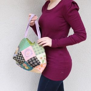 Silk Hand Embroidered Handbag.